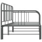 Cadre de canapé lit extensible sans matelas gris métal 90x200cm