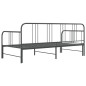 Cadre de canapé lit extensible sans matelas gris métal 90x200cm