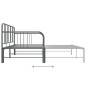 Cadre de canapé lit extensible sans matelas gris métal 90x200cm