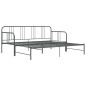 Cadre de canapé lit extensible sans matelas gris métal 90x200cm