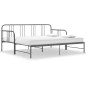 Cadre de canapé lit extensible sans matelas gris métal 90x200cm