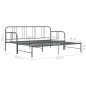 Cadre de canapé lit extensible sans matelas gris métal 90x200cm