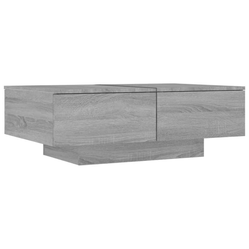 Table basse Sonoma gris 90x60x31 cm Bois d ingénierie