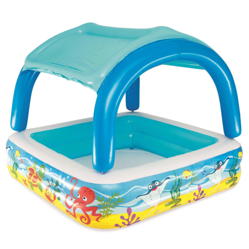 Bestway Piscine de jeu avec auvent bleu 140x140x114 cm 52192