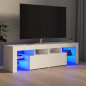 Meuble TV avec lumières LED Blanc 140x36,5x40 cm