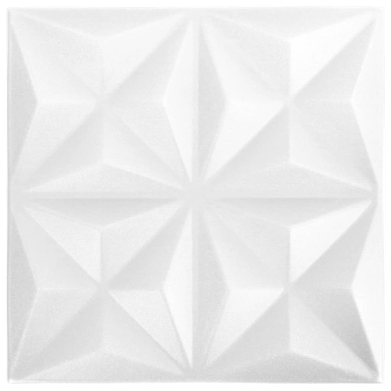 Panneaux muraux 3D 12 pcs 50x50 cm blanc origami 3 m²