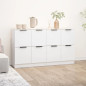 Buffets 2 pcs blanc 60x30x70 cm Bois d ingénierie