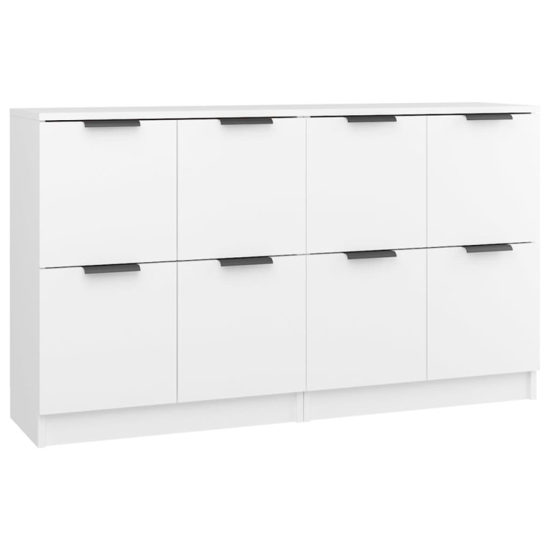 Buffets 2 pcs blanc 60x30x70 cm Bois d ingénierie