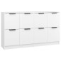 Buffets 2 pcs blanc 60x30x70 cm Bois d ingénierie