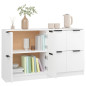 Buffets 2 pcs blanc 60x30x70 cm Bois d ingénierie