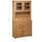 Buffet haut 93x40,5x180 cm Pin Gamme Panama