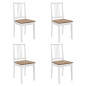 Chaises à manger avec coussins lot de 4 blanc bois solide