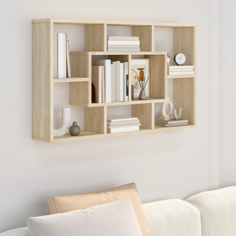 Étagère murale Chêne Sonoma 85x16x52,5 cm Bois d ingénierie