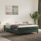 Cadre de lit sans matelas vert foncé 140x190 cm velours