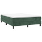 Cadre de lit sans matelas vert foncé 140x190 cm velours