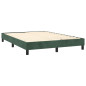 Cadre de lit sans matelas vert foncé 140x190 cm velours