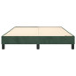 Cadre de lit sans matelas vert foncé 140x190 cm velours