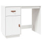 Bureau Blanc 95x50x75 cm Bois massif de pin