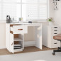 Bureau Blanc 95x50x75 cm Bois massif de pin