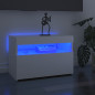 Meubles TV avec lumières LED 2 pcs blanc brillant 60x35x40 cm