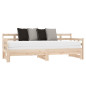 Lit coulissant sans matelas bois de pin solide 2x(80x200) cm