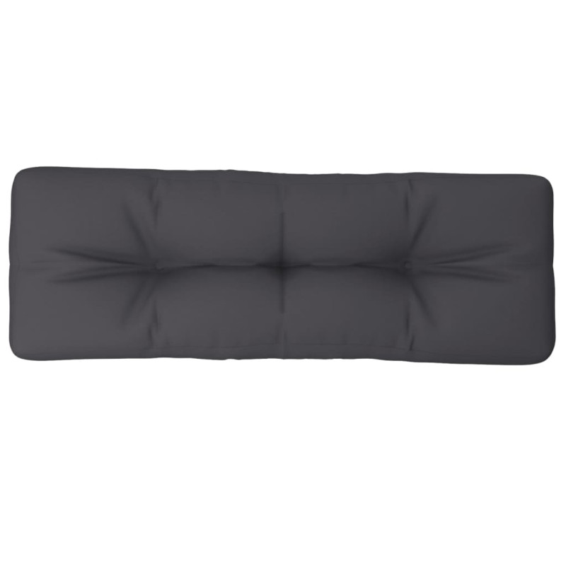 Coussin de palette anthracite 120x40x12 cm tissu