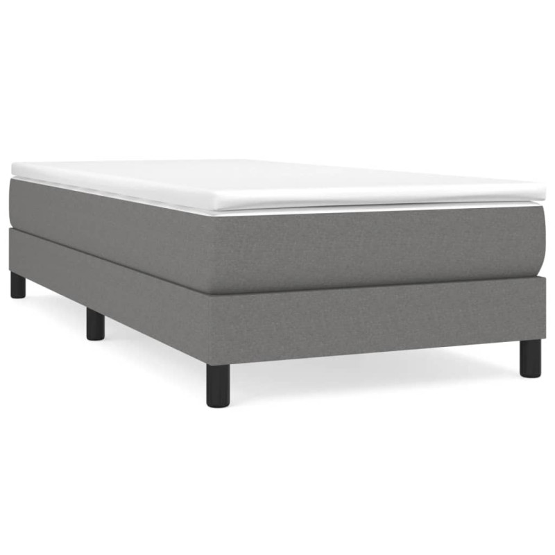 Cadre de lit sans matelas gris foncé 100x200 cm tissu