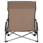 Chaises de plage pliables lot de 2 Taupe Tissu