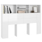 Armoire de tête de lit Blanc brillant 140x19x103,5 cm