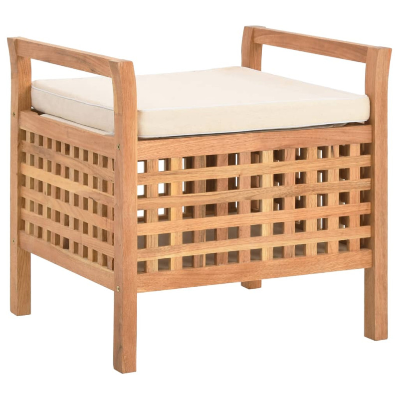 Banc de rangement 49x48x49 cm Bois de noyer massif 