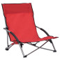 Chaises de plage pliables lot de 2 Rouge Tissu