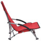 Chaises de plage pliables lot de 2 Rouge Tissu