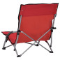 Chaises de plage pliables lot de 2 Rouge Tissu