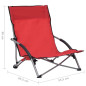 Chaises de plage pliables lot de 2 Rouge Tissu