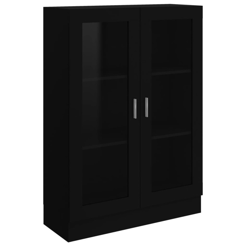 Armoire à vitrine Noir 82,5x30,5x115 cm Bois d ingénierie