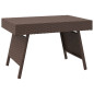 Table d appoint pliable marron 60x40x38 cm résine tressée