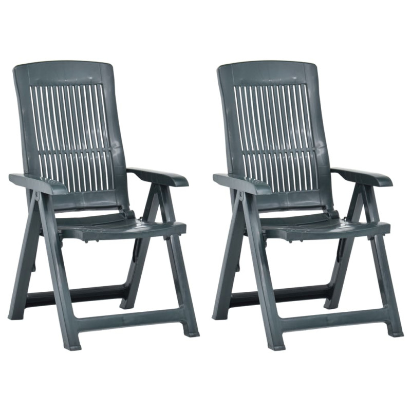 Chaises inclinables de jardin lot de 2 Plastique Vert