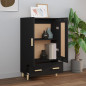 Buffet haut noir 70x31x115 cm bois d ingénierie