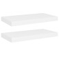 Étagères murales flottantes 2 pcs blanc 50x23x3,8 cm MDF