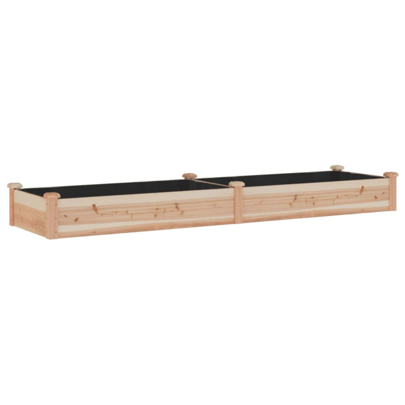 Lit surélevé de jardin doublure 240x60x25 cm bois massif sapin