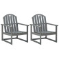 Chaises de jardin lot de 2 Gris Bois d acacia solide