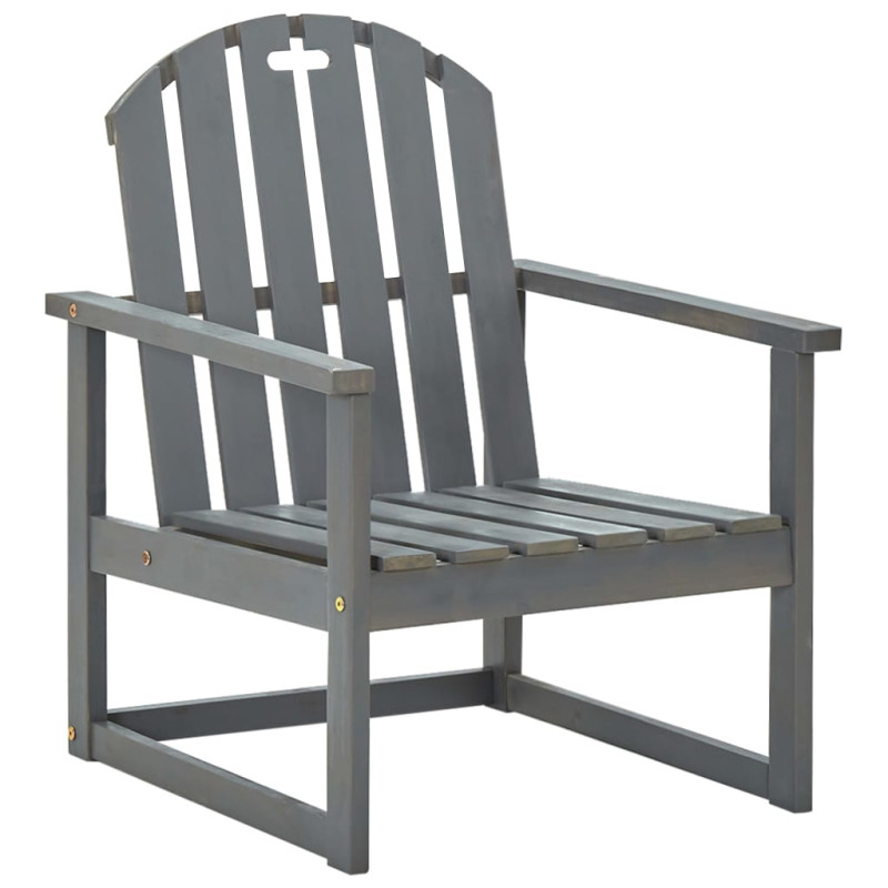 Chaises de jardin lot de 2 Gris Bois d acacia solide