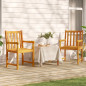 Chaises de jardin lot de 2 Bois d acacia solide