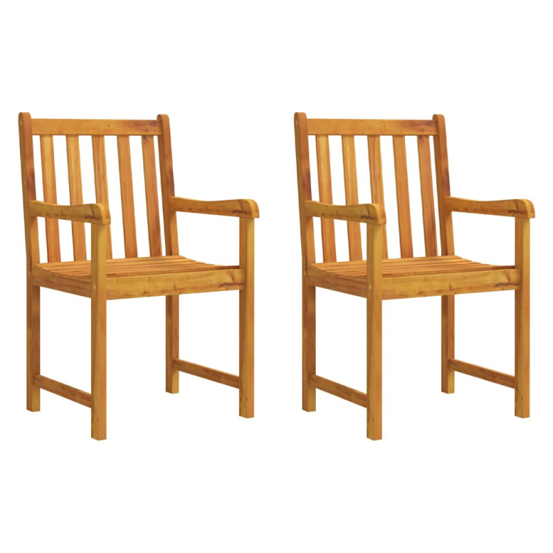 Chaises de jardin lot de 2 Bois d acacia solide