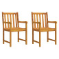 Chaises de jardin lot de 2 Bois d acacia solide