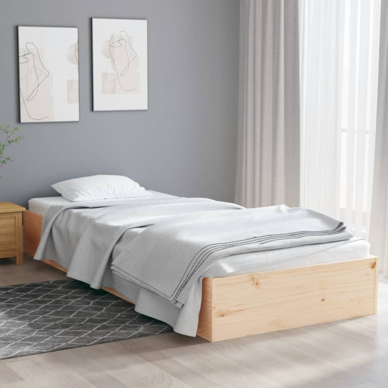 Cadre de lit sans matelas bois massif 90x190 cm