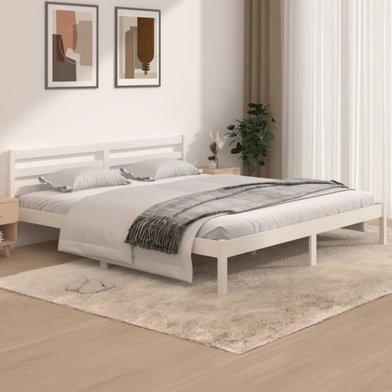 Cadre de lit sans matelas 180x200 cm blanc