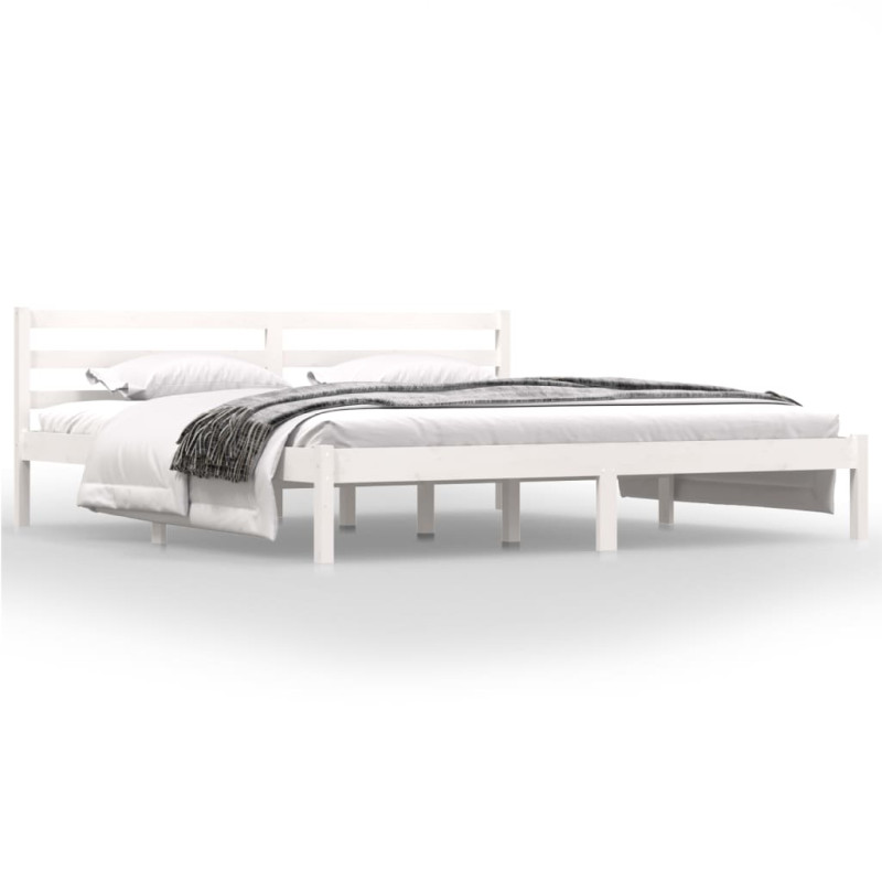 Cadre de lit sans matelas 180x200 cm blanc