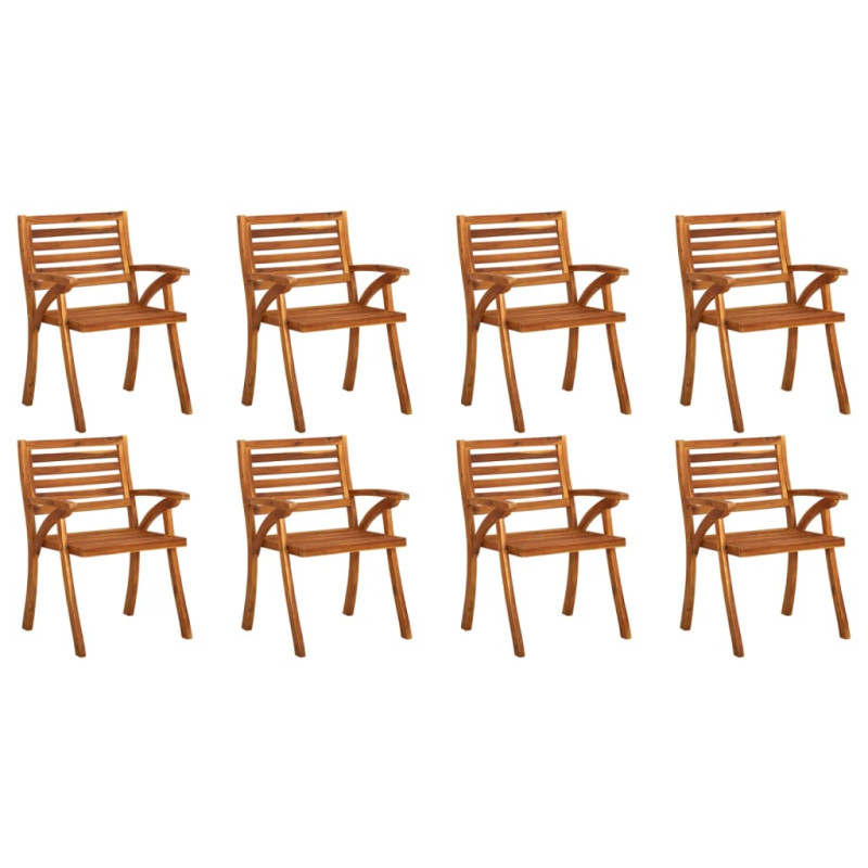 Chaises de jardin lot de 8 Bois d acacia solide