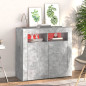 Buffet avec lumières LED gris béton 80x35x75 cm